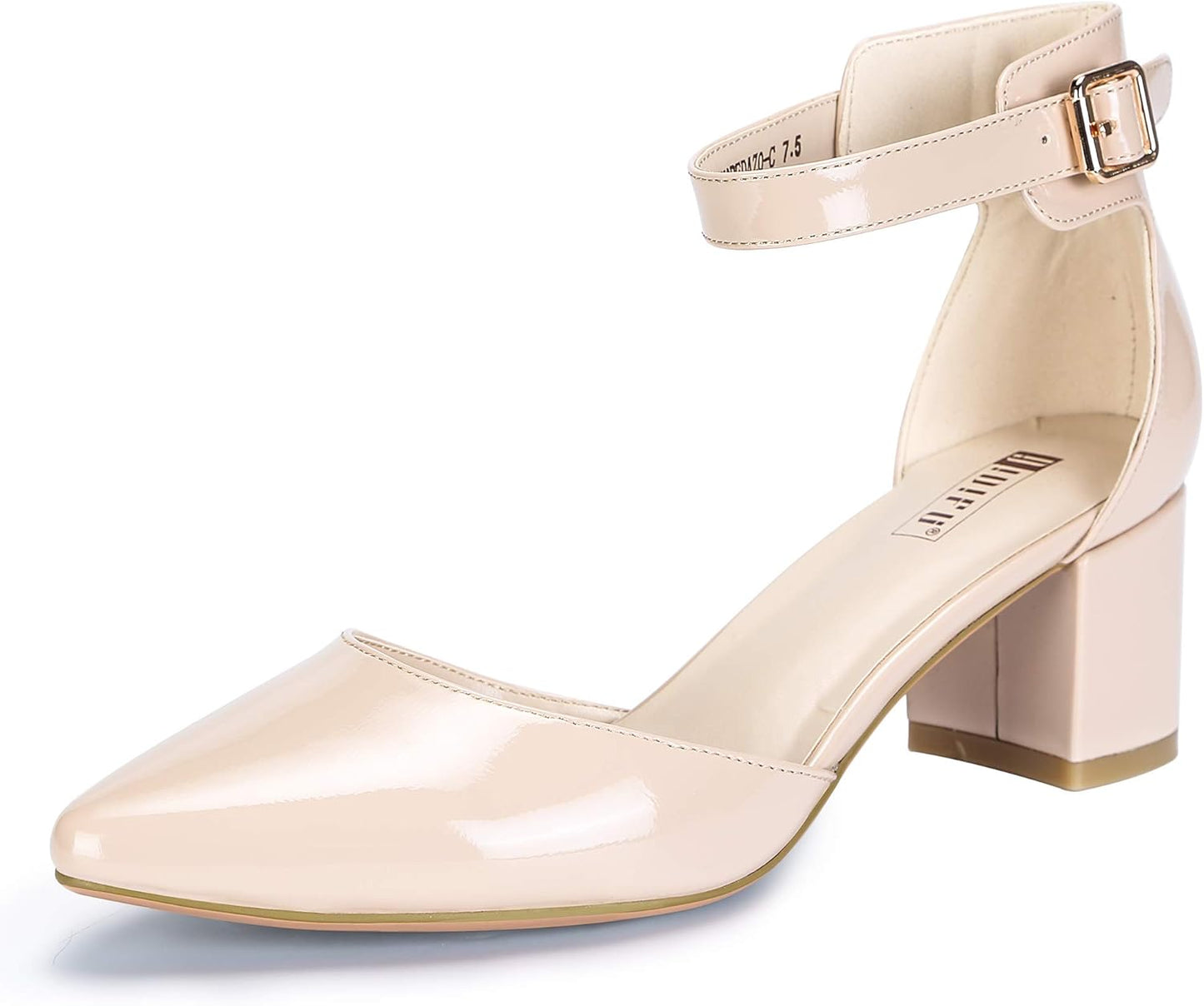 IDIFU Women's Pedazo Dress Shoes with Comfortable Block Heels