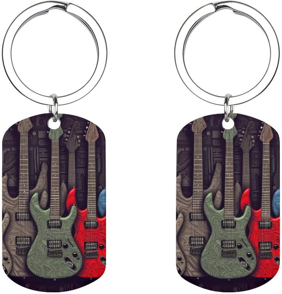 Personalized Guitar Keychain - Premium Clip & Ring Organizer
