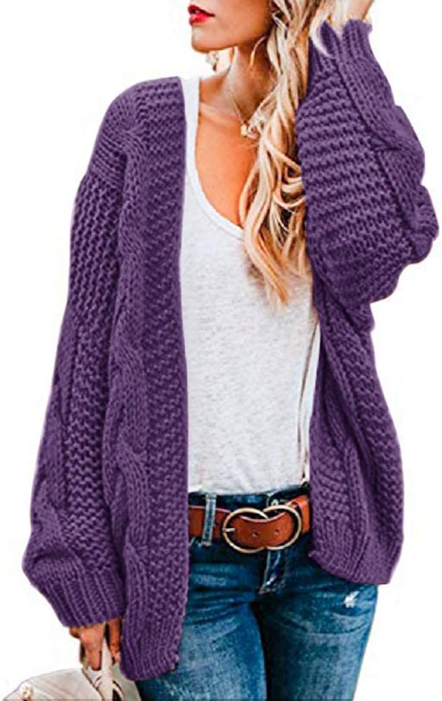 Womens Oversized Chunky Open Front Cardigan Sweater Coats