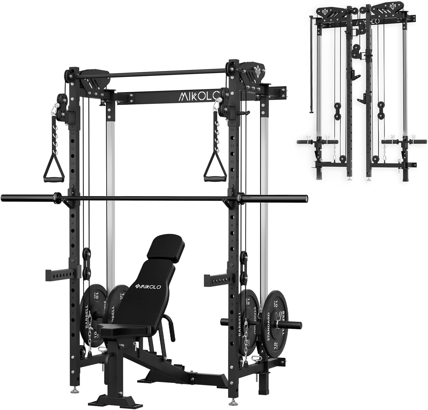 Mikolo Folding Squat Rack for Space-Saving Home Gym Workouts