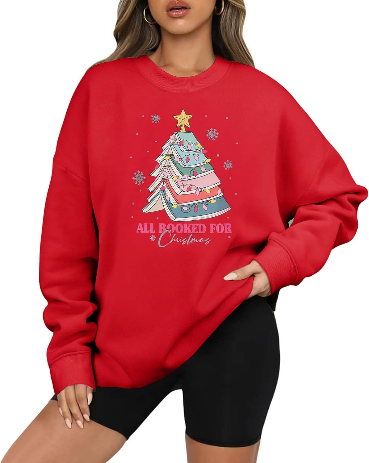 Cozy Librarian Xmas Sweatshirt - Perfect for Book Lovers! 