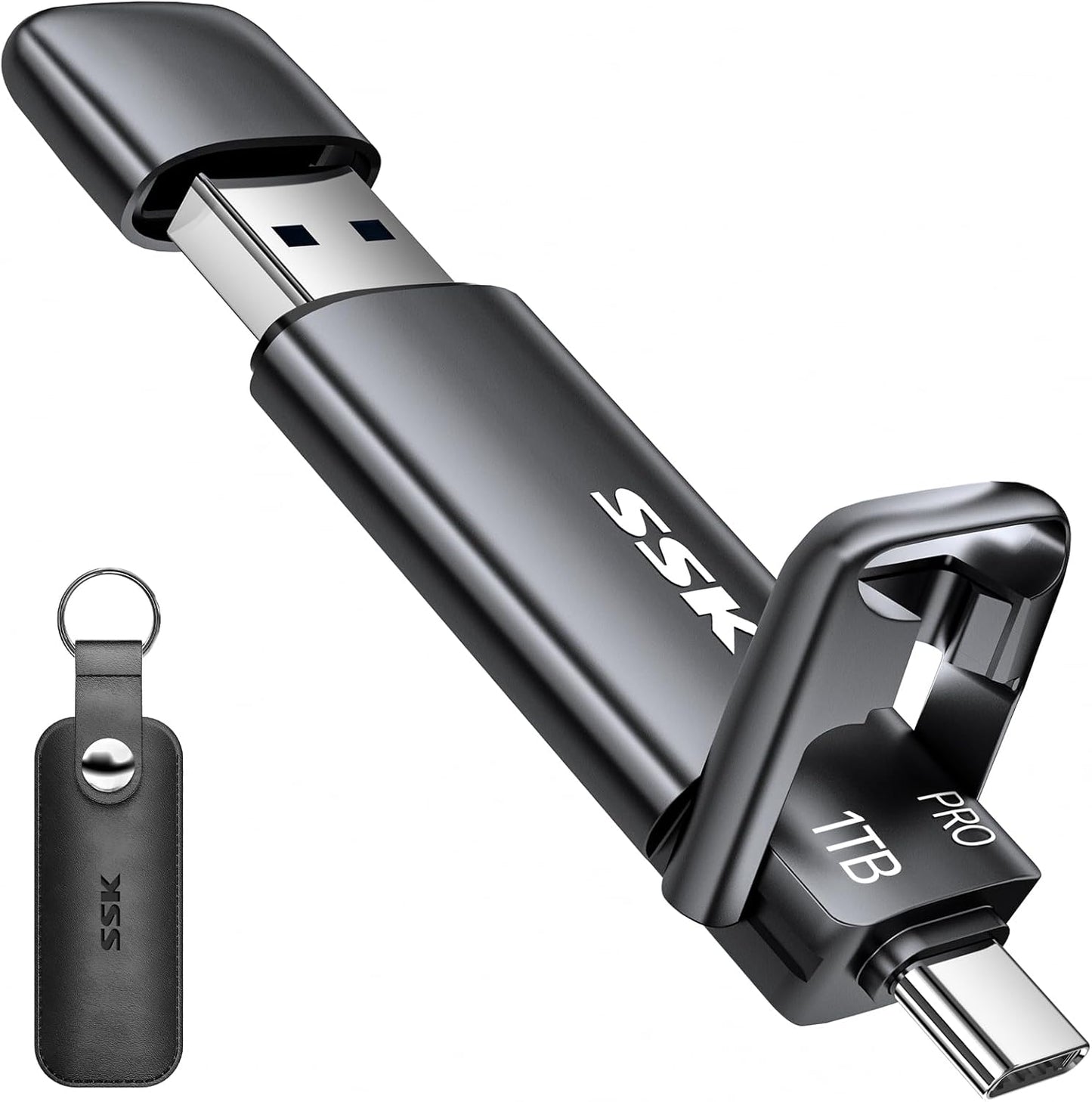 SSK 1TB USB C Thumb Drive: Fast Flash Dual Drive for All Devices