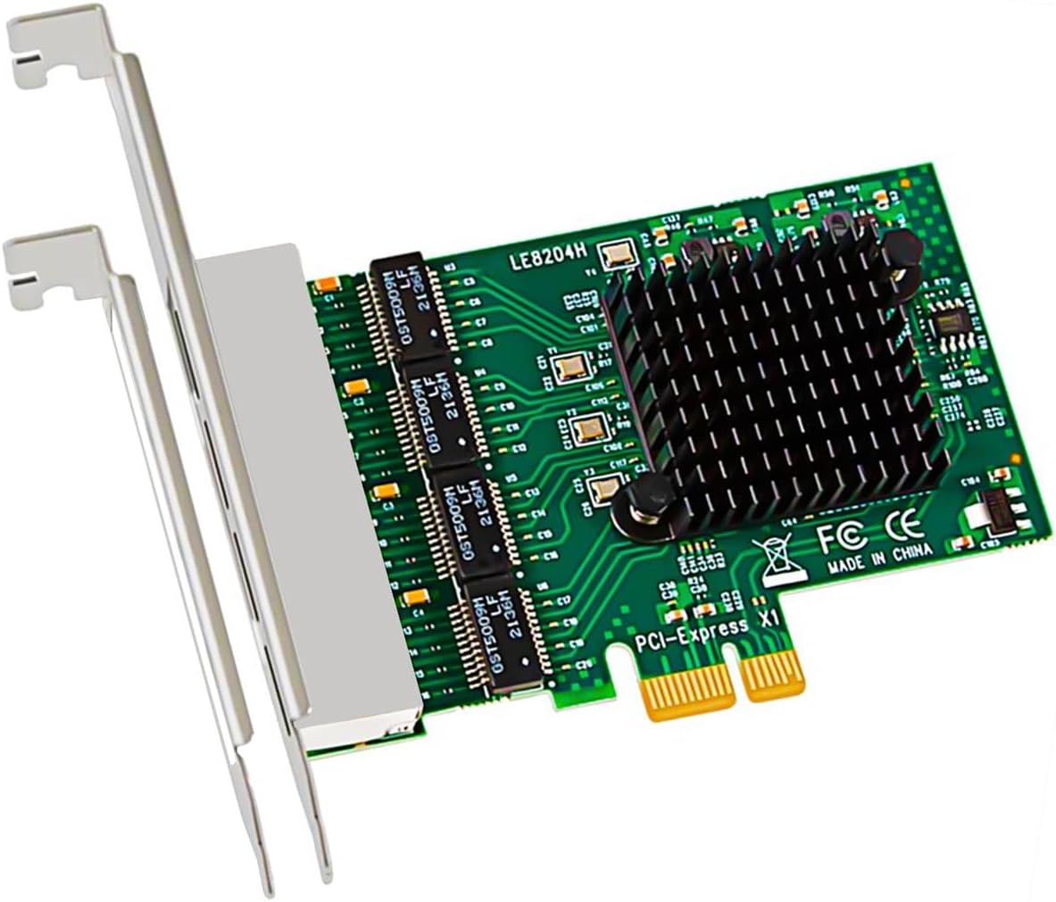 GLOTRENDS LE8204 4-Port PCIe Network Card for High-Speed Connectivity