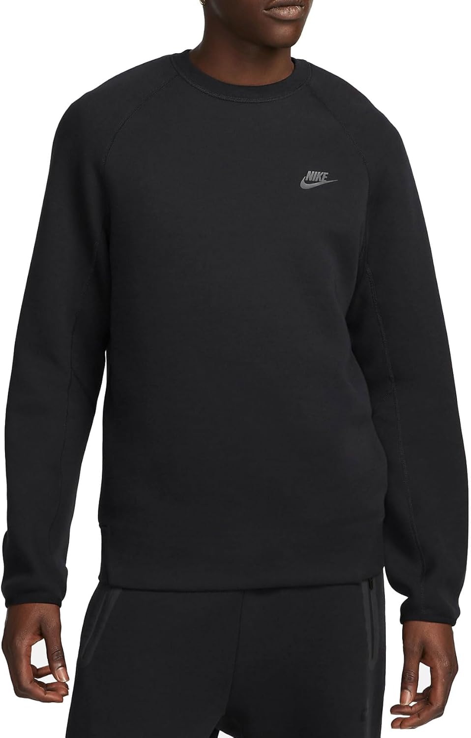 NIKE Tech Fleece Crew Sweatshirt - Black - Size L