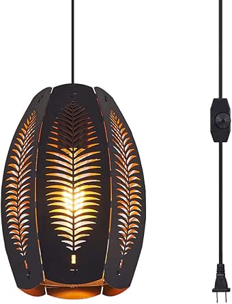 Farmhouse Hanging Lights Fixtures with Dimmable Plug in Cord