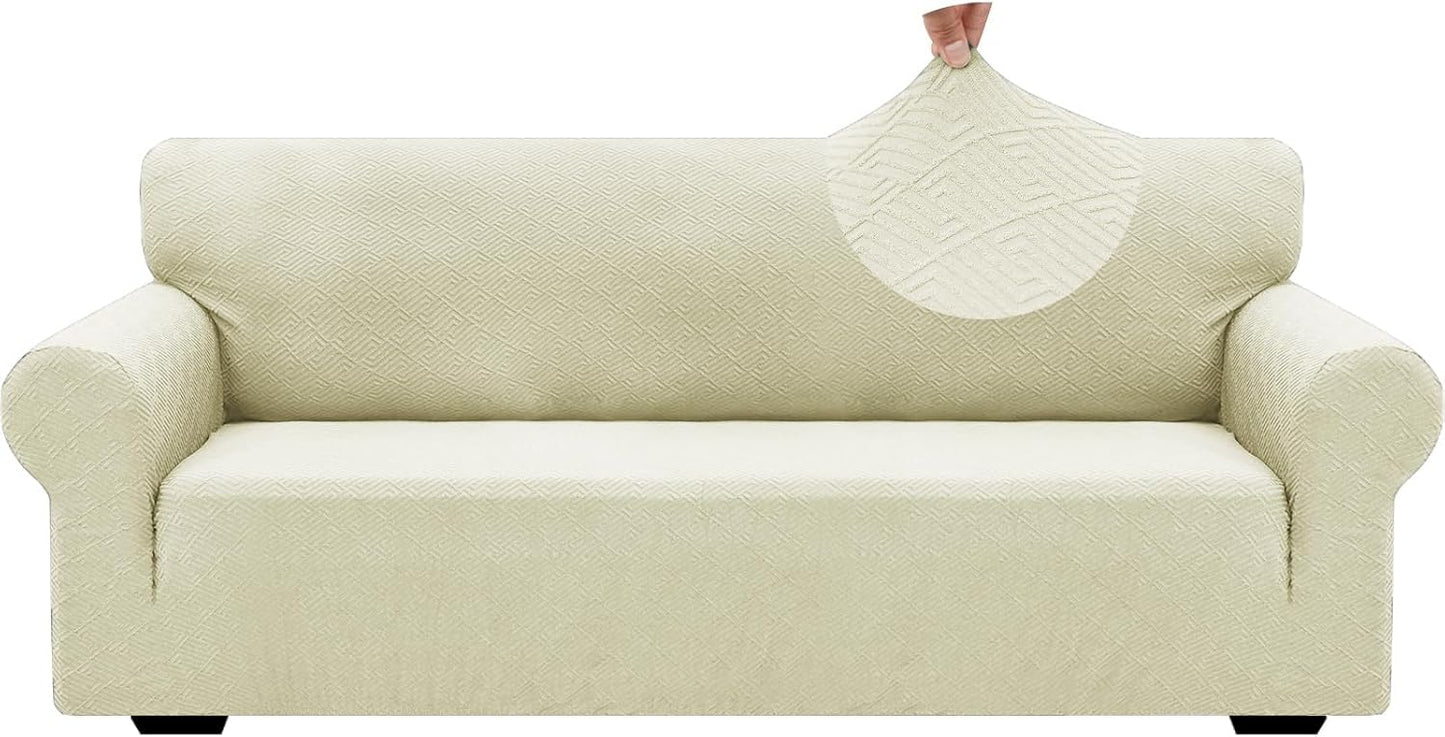 High Stretch Jacquard Couch Covers for 3 Cushion Sofa Protector