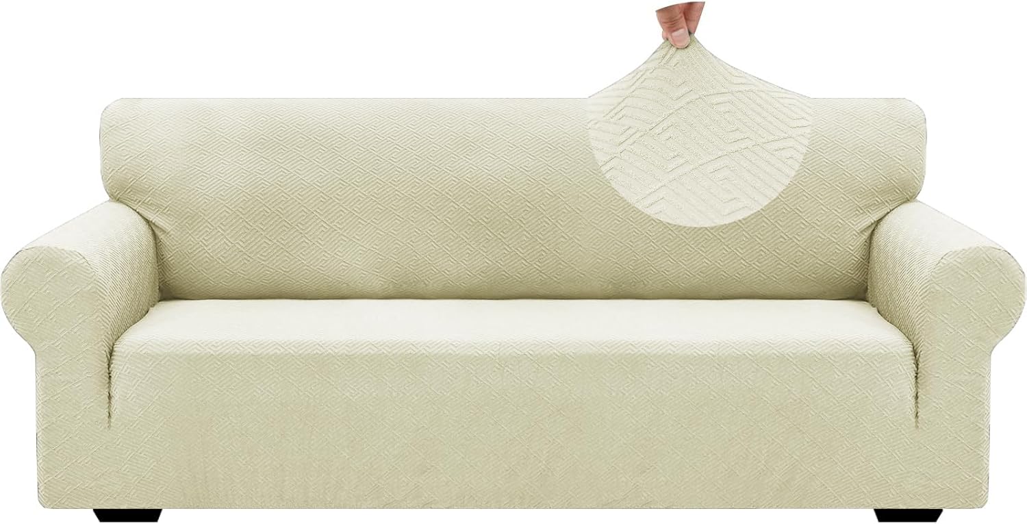 High Stretch Jacquard Couch Covers for 3 Cushion Sofa Protector