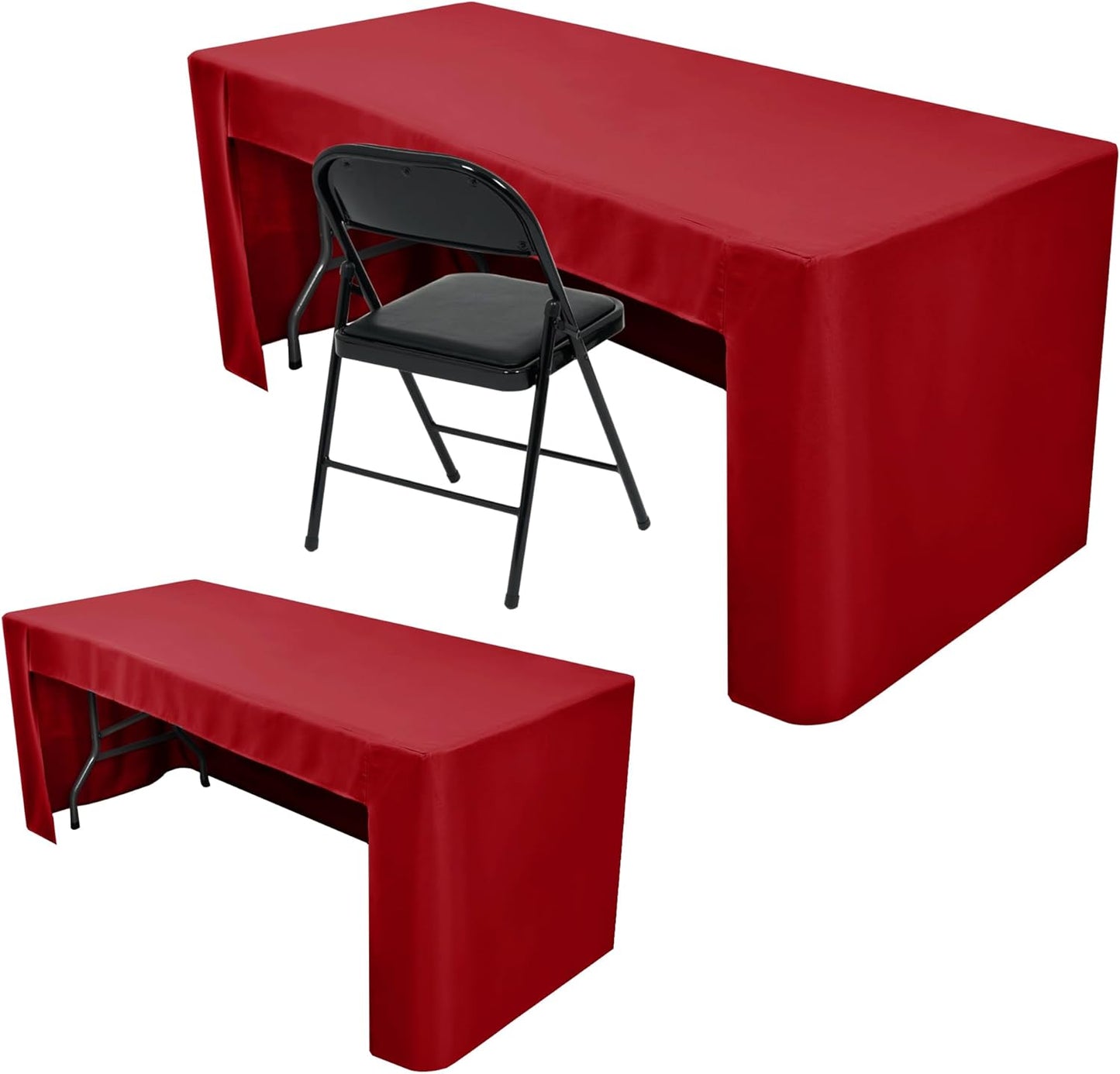Nasitos 2 Pack Red Fitted Tablecloth for 6 Foot Tables Events