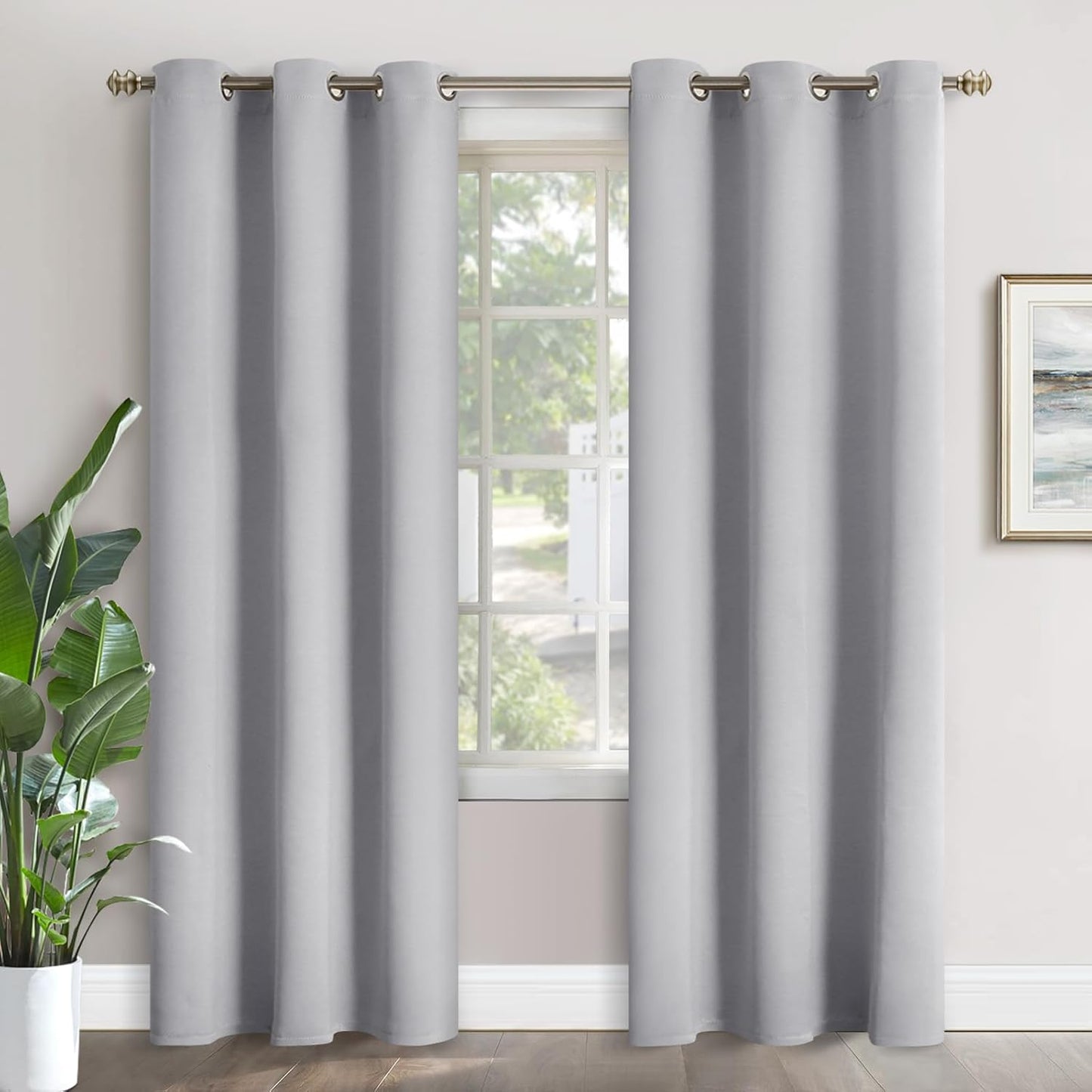 YoungsTex Light Grey Room Darkening Curtains for Cozy Spaces