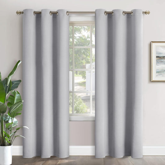 YoungsTex Light Grey Room Darkening Curtains for Cozy Spaces