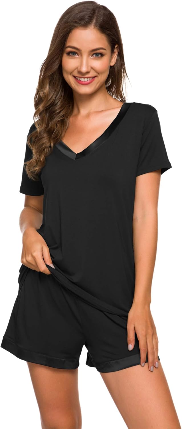 WiWi Viscose from Bamboo Pajamas Set for Women Soft Summer Pjs