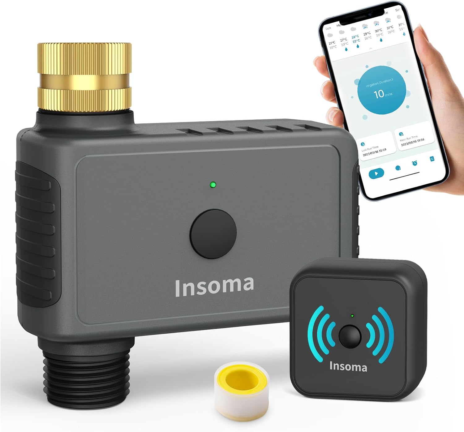 WiFi Water Timer with Brass Inlet for Smart Garden Irrigation