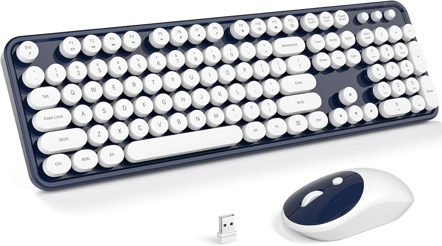 KNOWSQT Wireless Keyboard and Mouse Combo for Colorful Workspaces