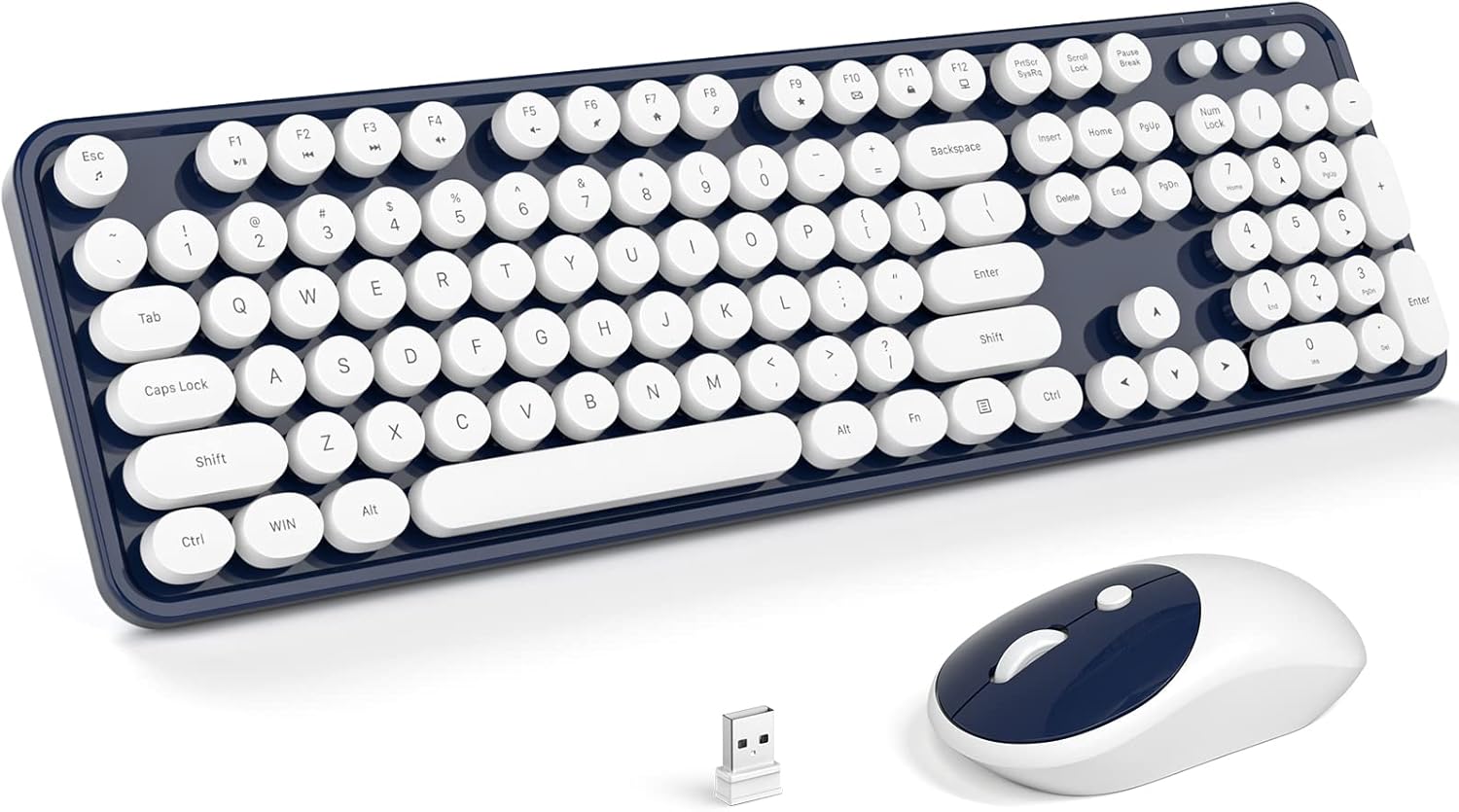 KNOWSQT Wireless Keyboard and Mouse Combo for Colorful Workspaces