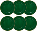 Green Charger Plates with Flower Rim, 13 in Round Charger Set of 6