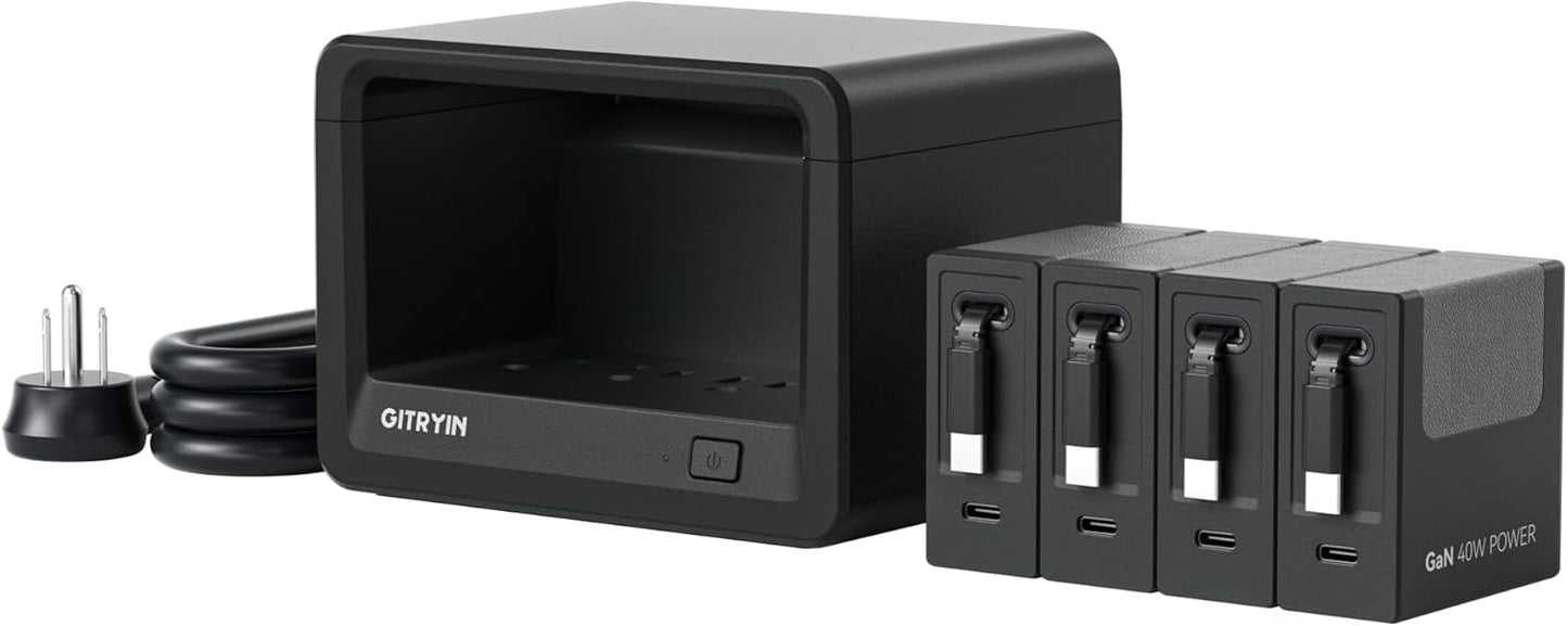12-in-1 Desktop Charging Station with 4 Retractable Chargers