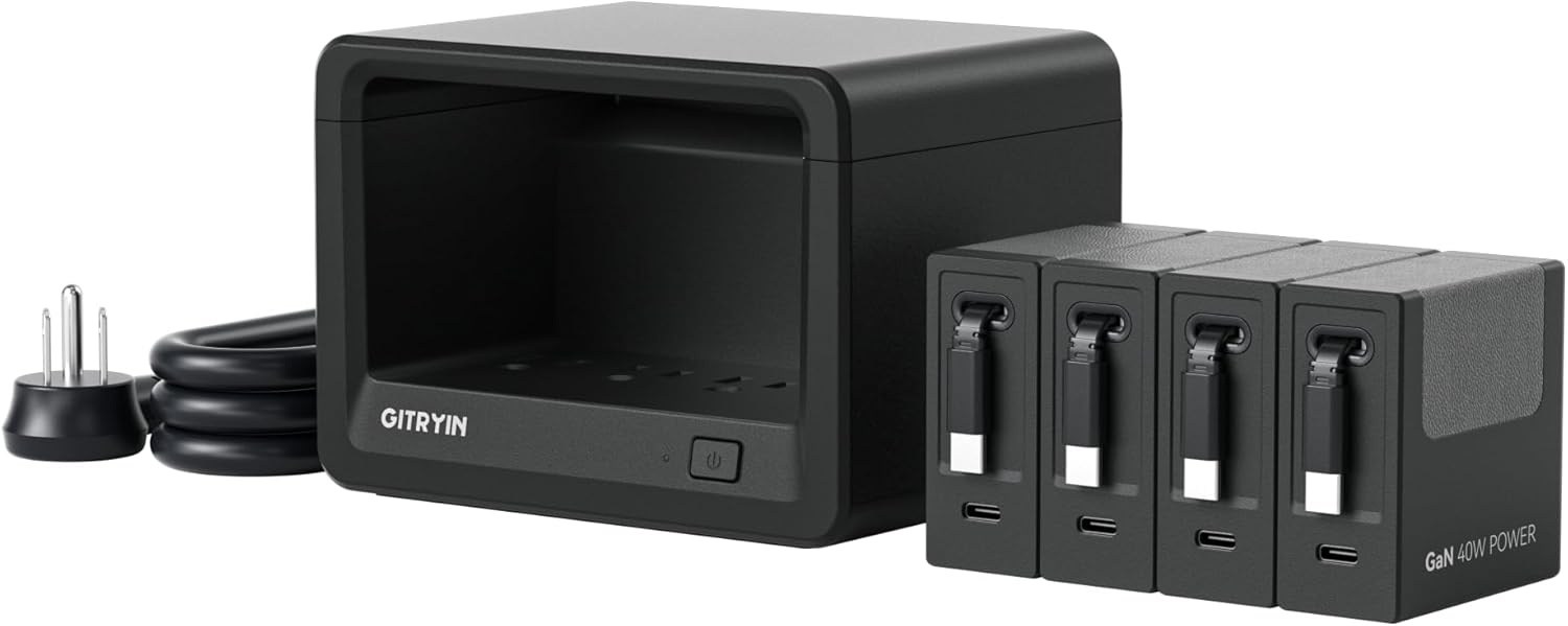 12-in-1 Desktop Charging Station with 4 Retractable Chargers
