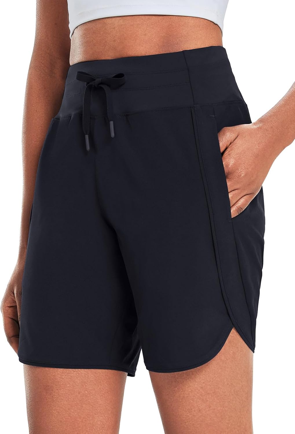 Baleaf Women's 7in Athletic Long Running Shorts for Comfort