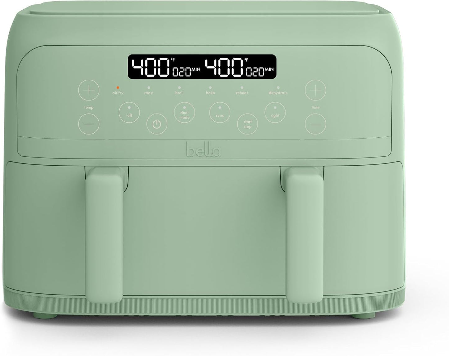Bella 4 Qt TriZone Air Fryer with Dual Basket Design for Easy Meals