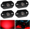 4WDKING Red LED Rock Lights - Durable Underbody Glow for OffRoad