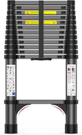 12.5FT Heavy-Duty Telescoping Ladder - Stable All-Black Design