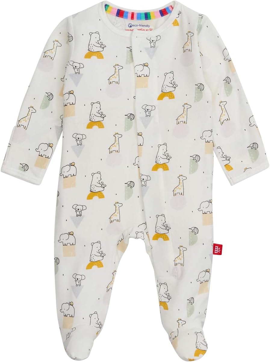Magnetic Me Boys Modal Baby Footie Pajamas for Easy Dressing