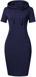 MISSKY Womens Casual Pullover Hoodie Dress - Comfortable Everyday Long