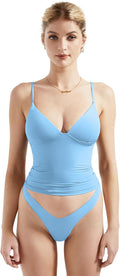 Women Sexy Deep V Neck Sleeveless Fitted Basic Tank Top Cami - Soft no