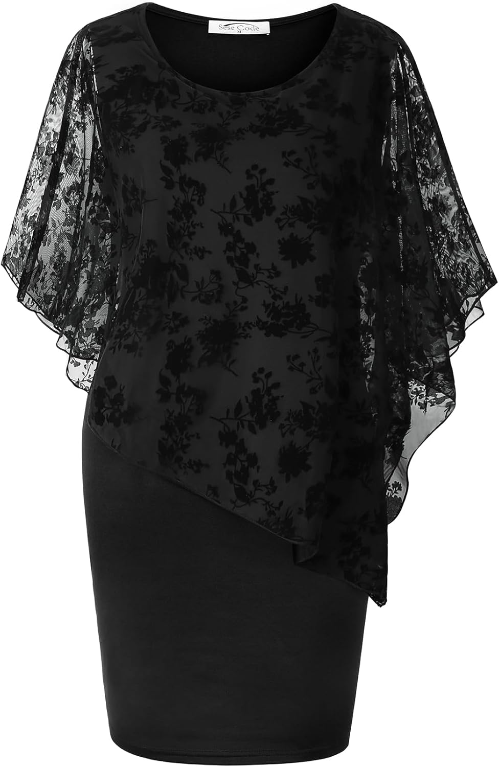 Elegant Women's Mesh Cape Overlay Bodycon Dress for Weddings