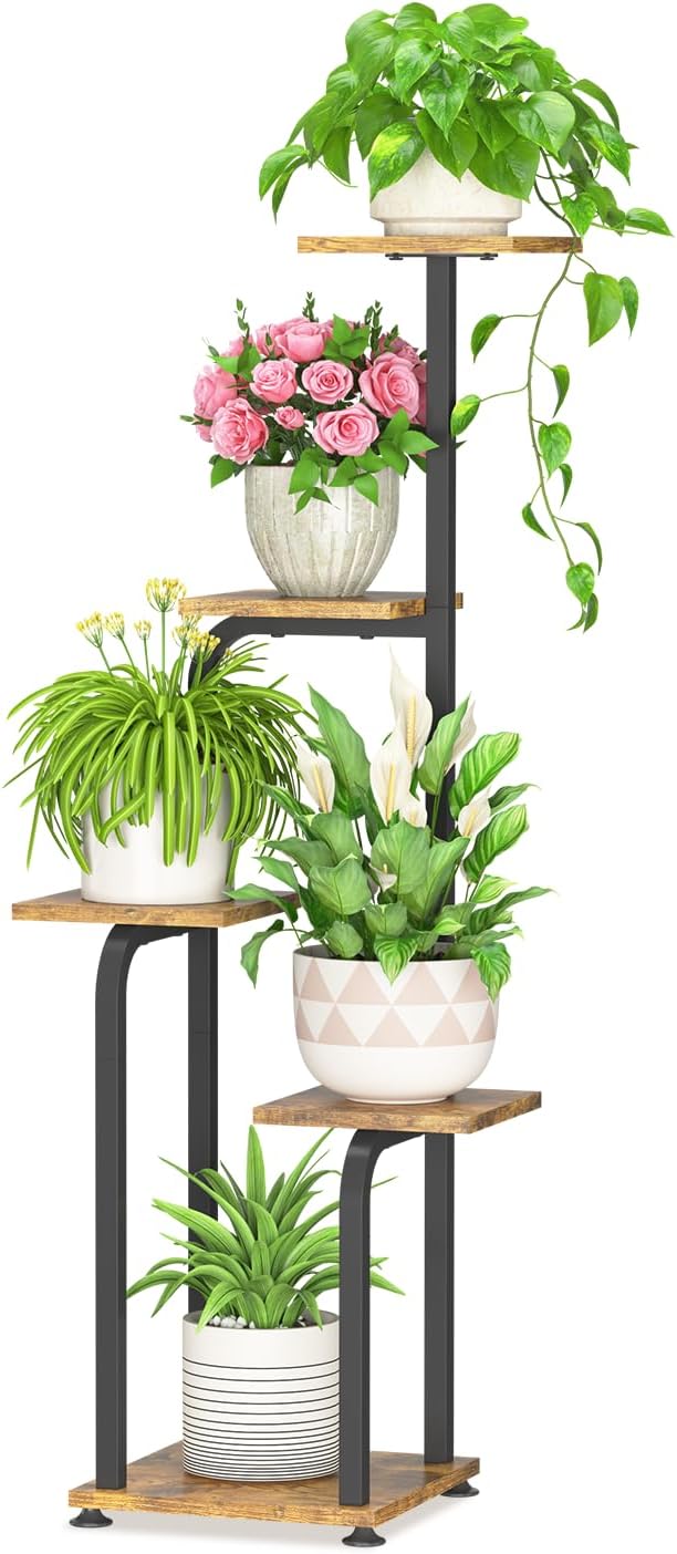 Tall Plant Stand Indoor for Corner Display - 4 Tier Flower Holder