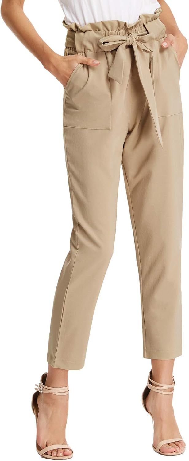 GRACE KARIN Women's Paper Bag Waist Pants for Stylish Comfort