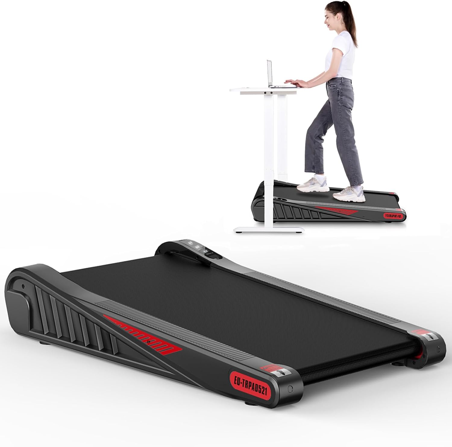 Foldable Walking Pad with Handle Bar for Home Office Use