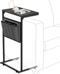 C Shaped End Table Small Side Table for Couch and Recliner - Slim Tray