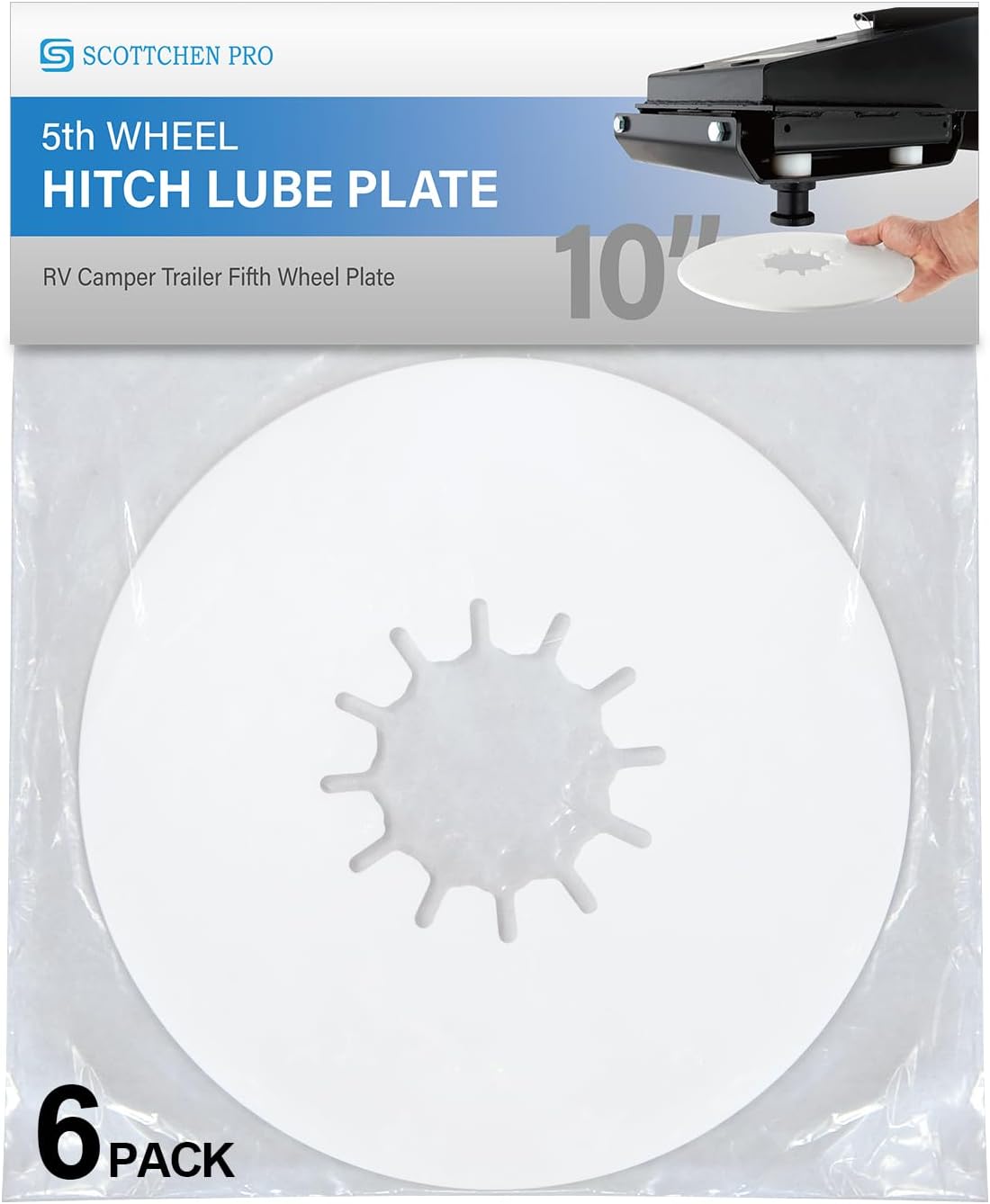 5th Wheel Hitch Lube Plate 10in for RV Camper Trailer Use