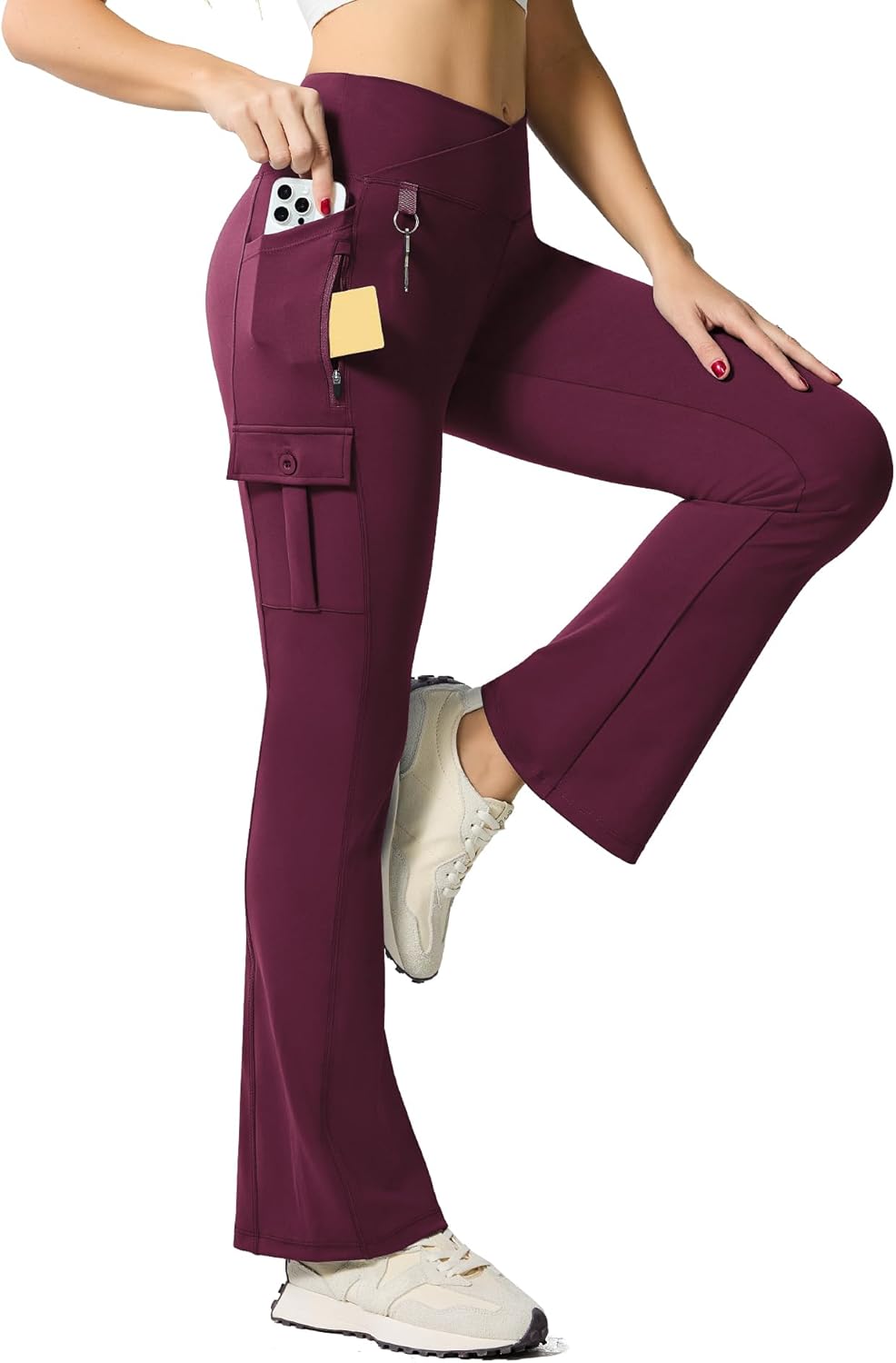 Flare Leggings for Women with Tummy Control and 5 Pockets