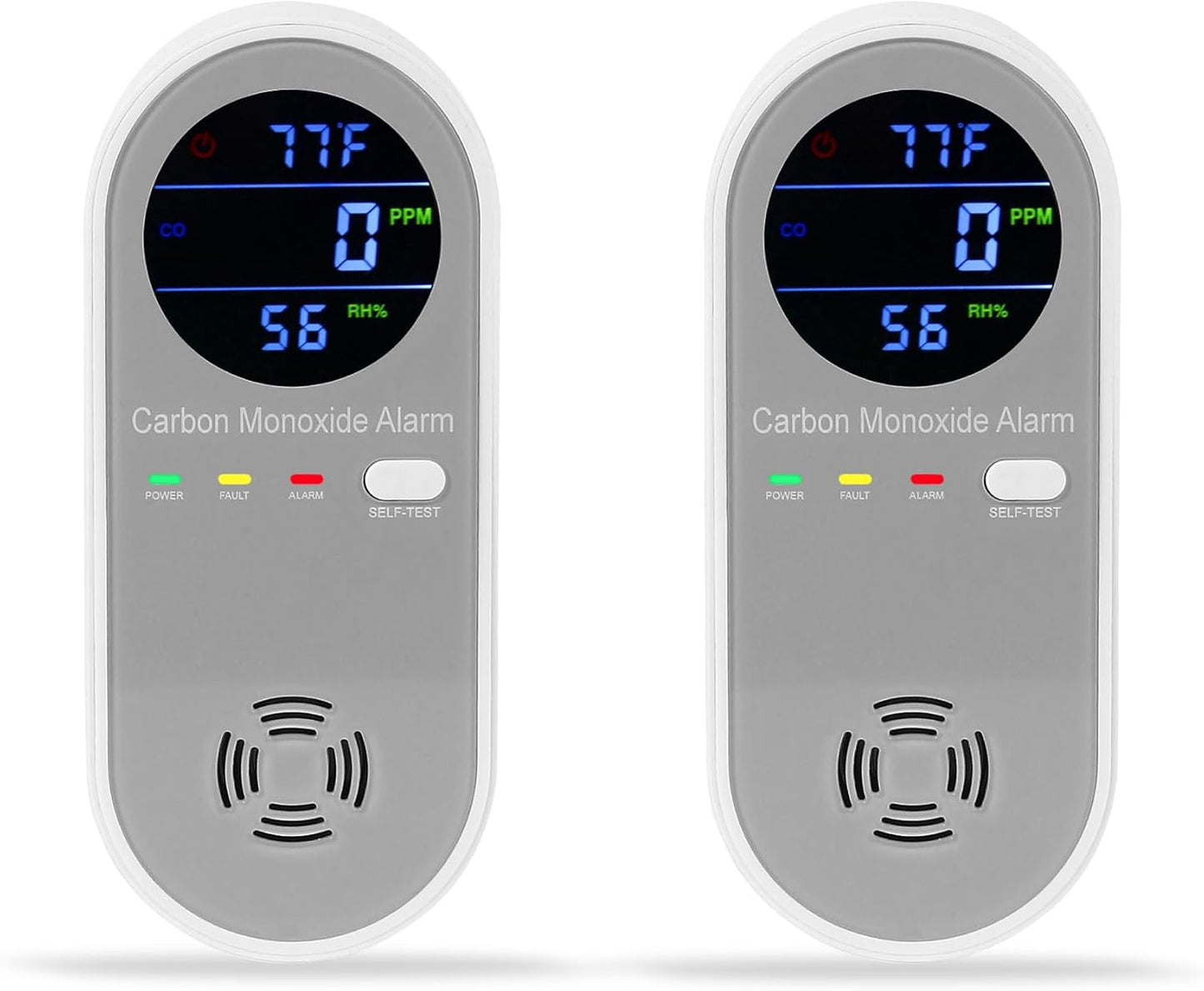 2 Packs Carbon Monoxide Detectors with Real-time Digital Display