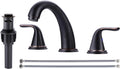 Bathroom Sink Faucet 3 Holes Oil Rubbed Bronze Widespread Faucet