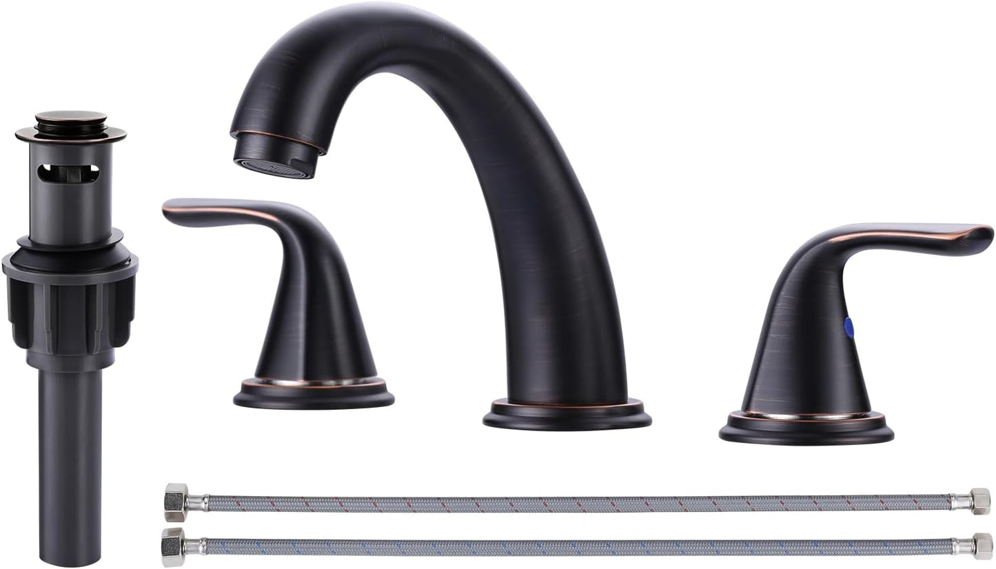Widespread Bathroom Sink Faucet in Oil Rubbed Bronze Finish