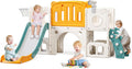 8 in 1 Toddler Slide with Storage Space for Indoor Outdoor Fun