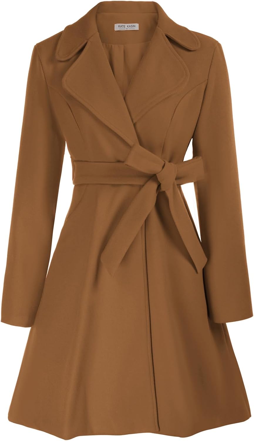 Kate Kasin A Line Peacoat Dress Coat for Fall and Winter
