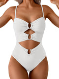 One Piece Swimsuit Ring Linked Monokini - Flattering Cutout Design