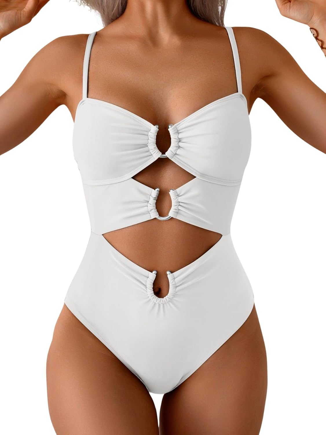 Eomenie One Piece Swimsuit for Women with Sexy Cutout Design