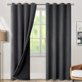 Dark Grey Blackout Curtains 84 in 2-Panel Set - Maximum Light Block