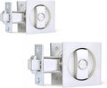 Dontay Pocket Door Privacy Lock 2-Pack - Flush Recessed Handles