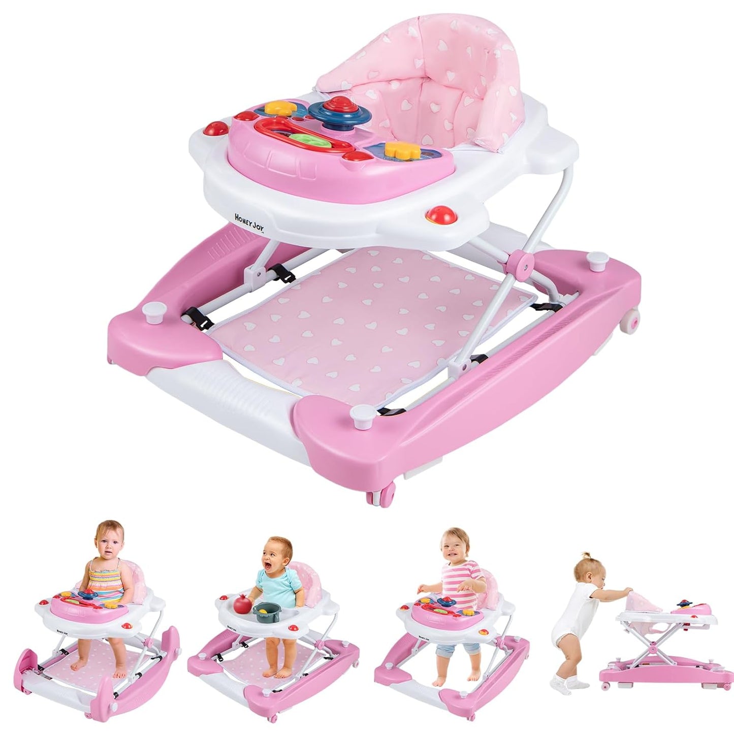 HONEY JOY 6-in-1 Baby Walker & Bouncer Combo
