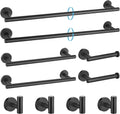 Matte Black 10 Piece Bathroom Hardware Set - Complete Towel Bar Kit