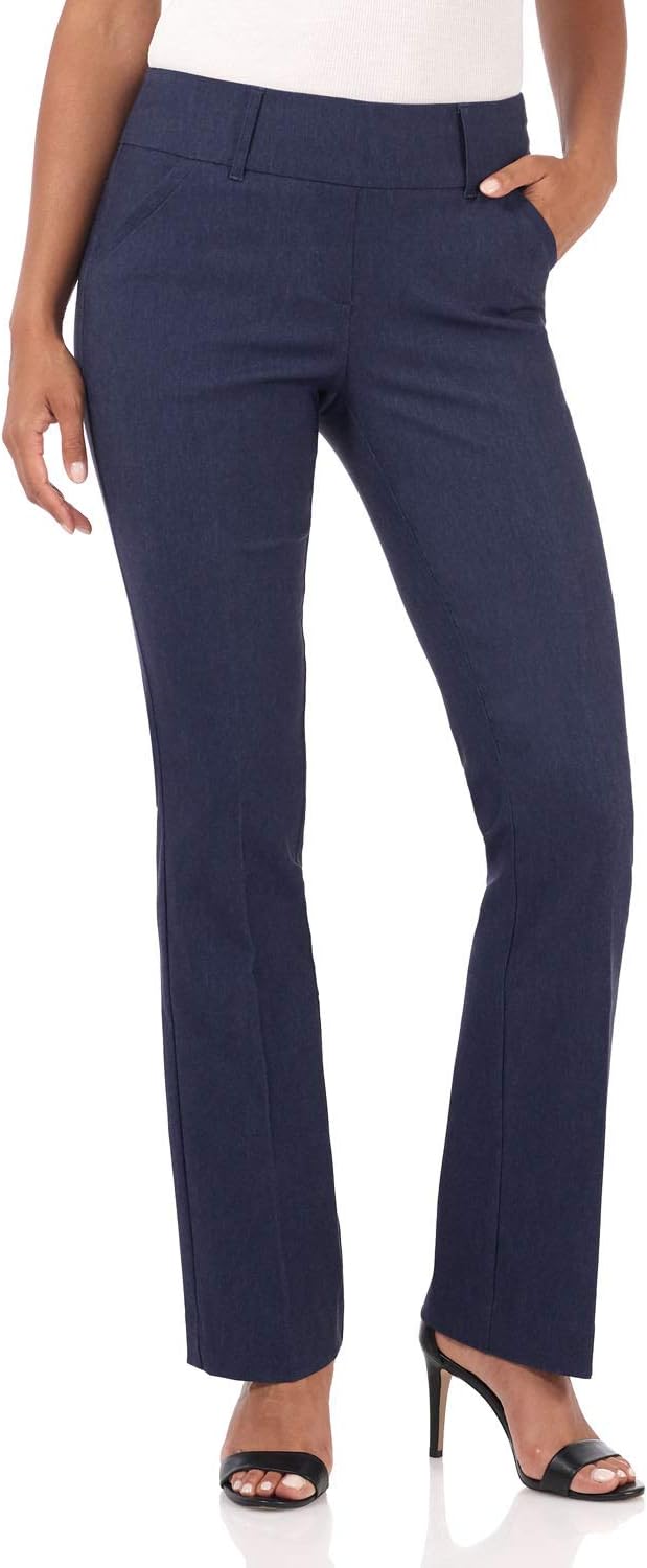 Rekucci Women's Bootcut Pant with Tummy Control for Comfort