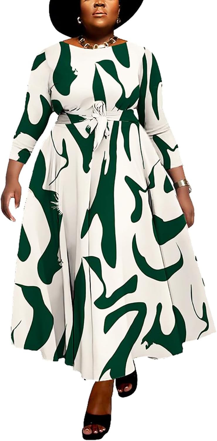 Women Plus Size Formal A Line Maxi Dress with Pockets