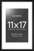Homeforia 11x17 Picture Frame in Black Wood for Elegant Display