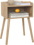 Mid Century Nightstand Rustic Walnut - Small 2-Tier Side Table